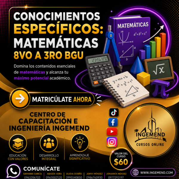 ChatGPT Image 7 jul 2026, 21_46_44 Conocimientos específicos : Matemáticas 8vo a 3ro BGU